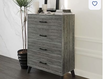 New 4 Drawer Dark Grey Dresser