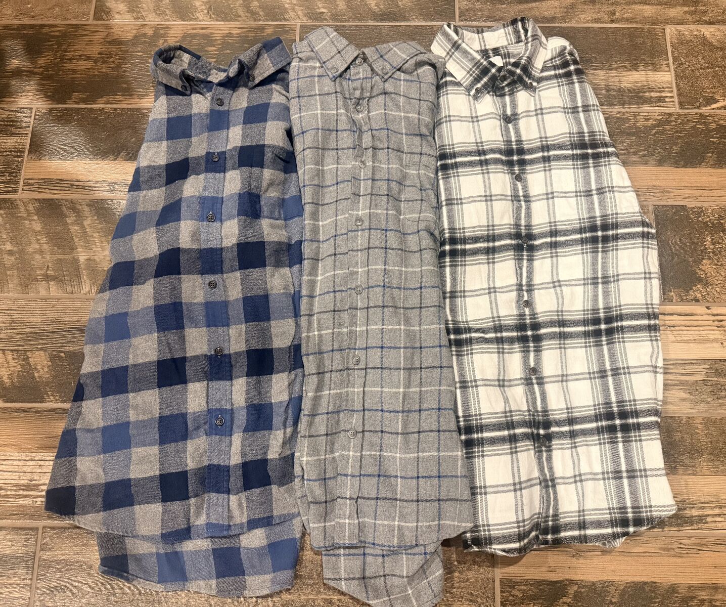 Men Size Large Three Flannel Shirts