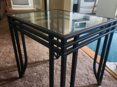 Metal and glass end tables