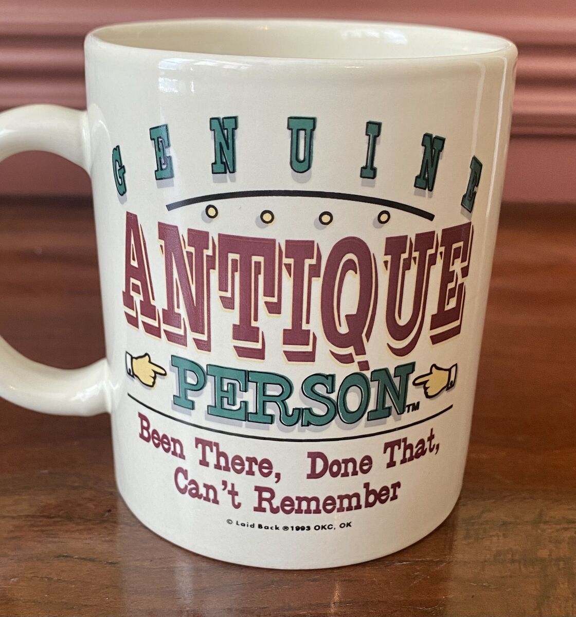 LIKE NEW - Vintage 1993 Genuine ANTIQUE Person Mug - Great Gift - Design Is On Both Sides - C PX