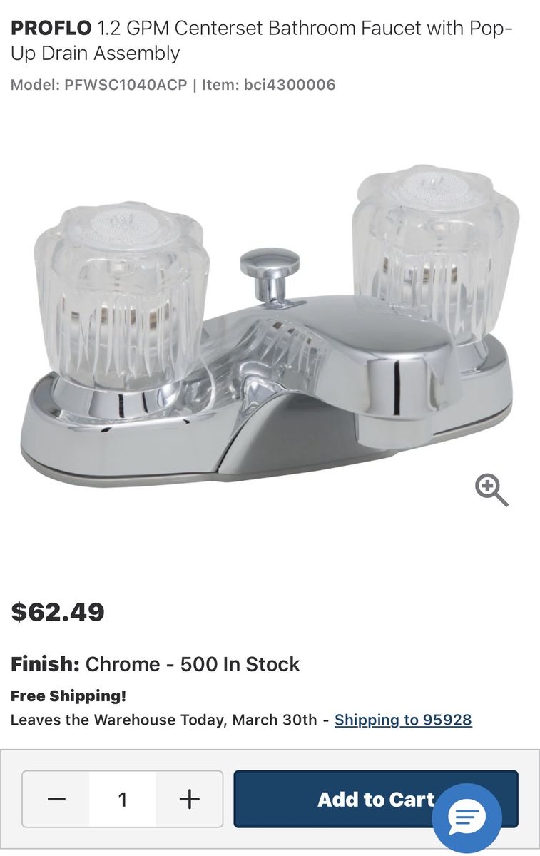 Bathroom Faucet with Pop-Up Drain Assembly