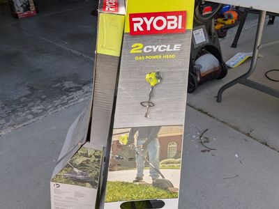 Ryobi gas powered head and brush cutter in box