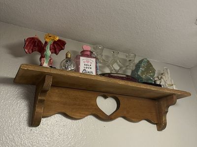 Vintage Wooden Heart Shelf