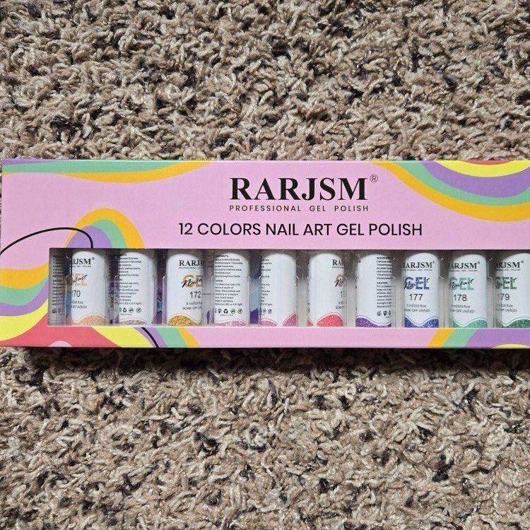 Brand New 12 Color Glitter Nail Art Professional Gel Polish Set 