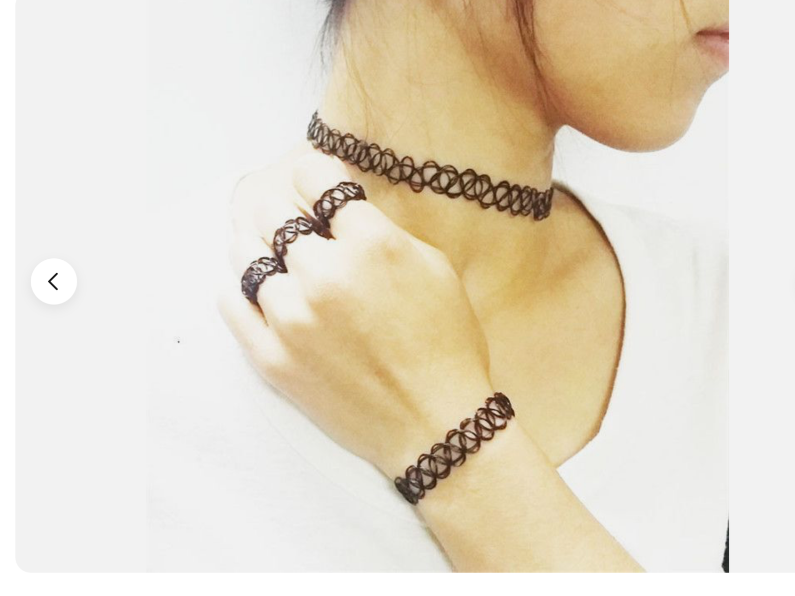 Women Stretch Tattoo Bracelet Gothic Punk Elastic Bangle Lady Gift Choker, Bracelet, Ring