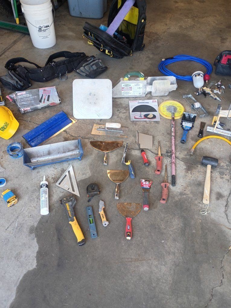 Sheetrock,Texturing, Painting, Flooring and misc hand tools