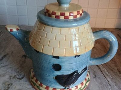 Birdhouse Teapot Cookie Jar