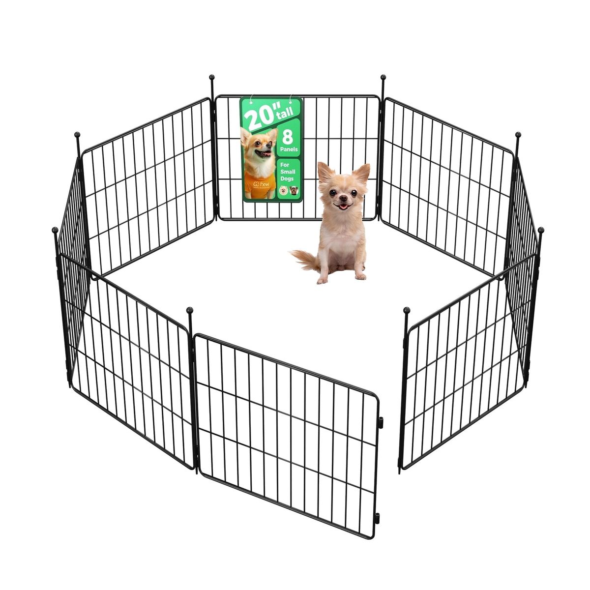 NEW FXW Minipaws Dog Playpen 20-Inch 16 Panels - Black