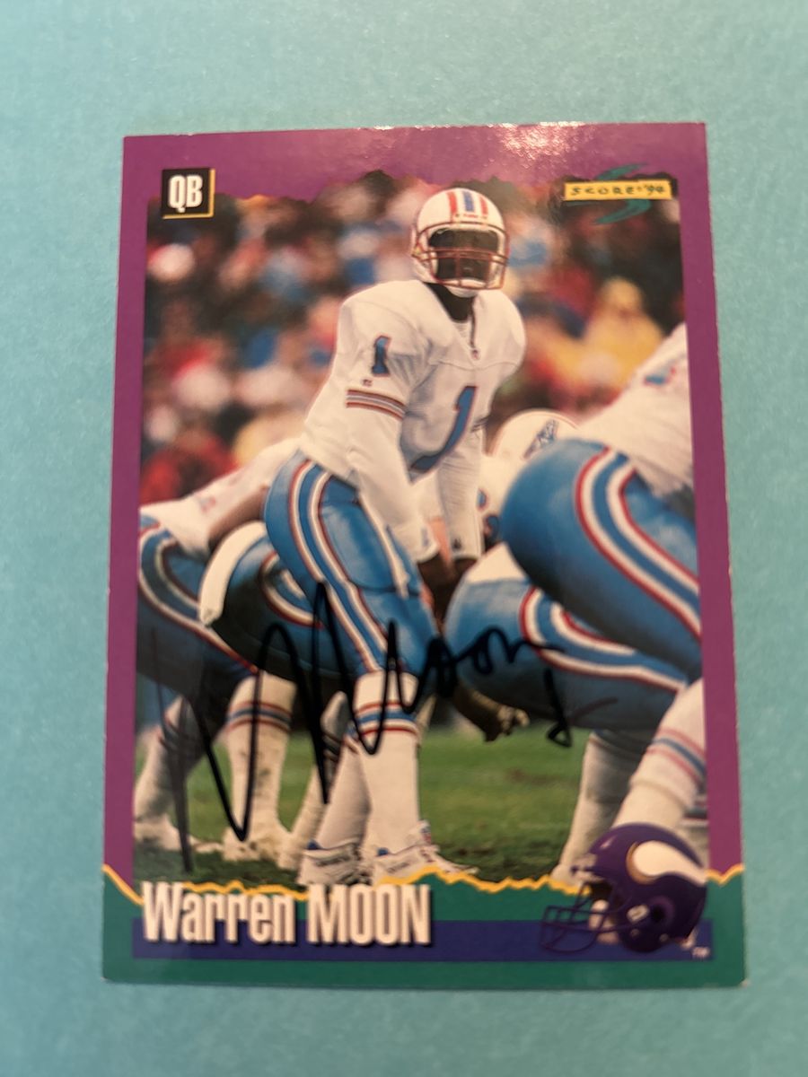 Warren Moon Autograph 1994 Score Auto Hand Signed NFL Football Card Houston Oilers Quarterback