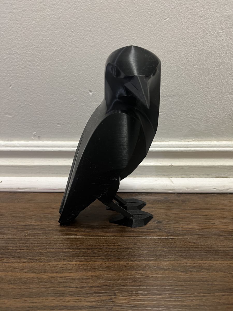 Geometric Black Raven Statue Figurine Decoration