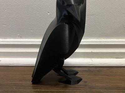 Geometric Black Raven Statue Figurine Decoration