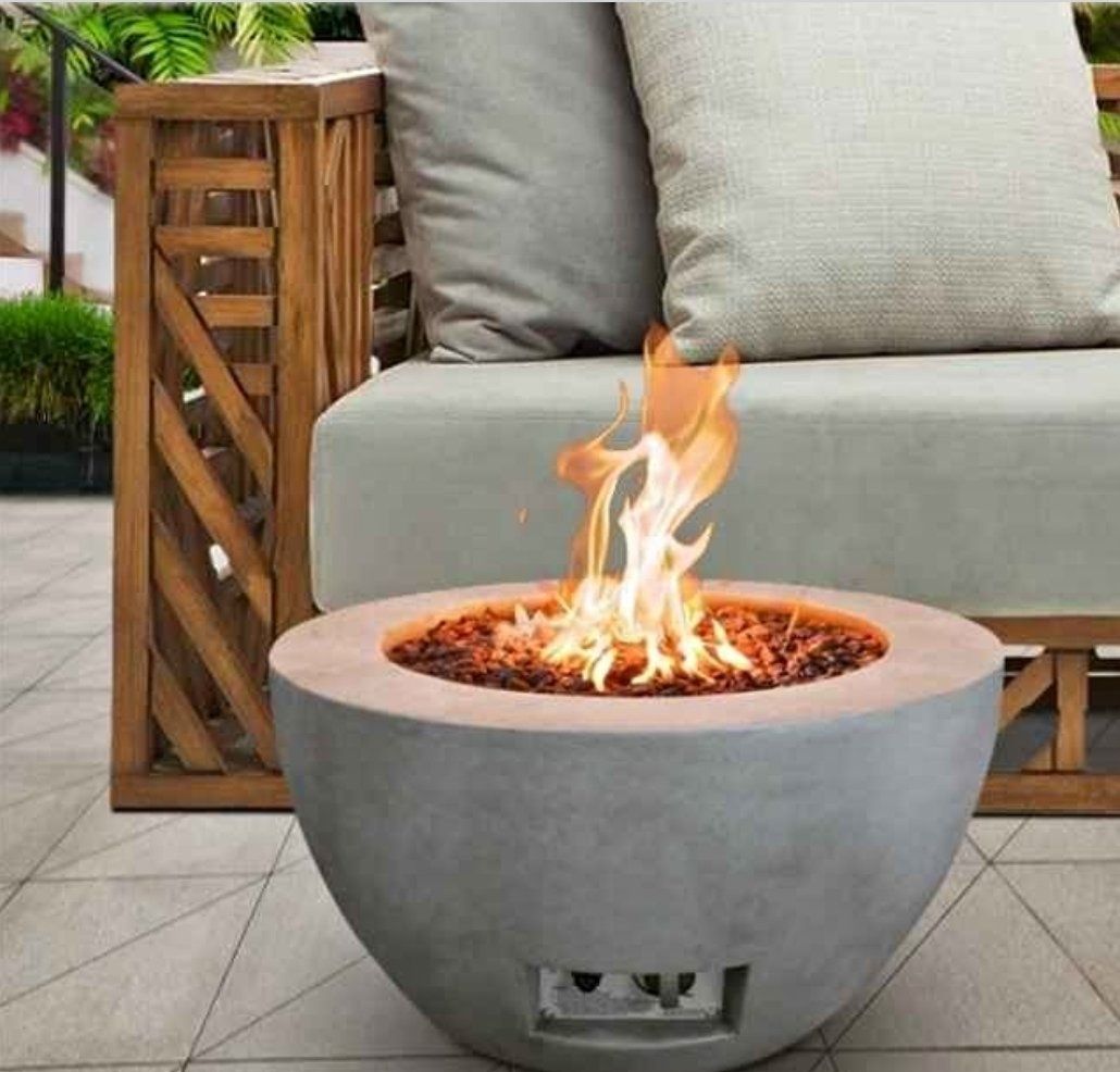 25 Inch Concrete Propane Fire Pit
NEW IN BOX