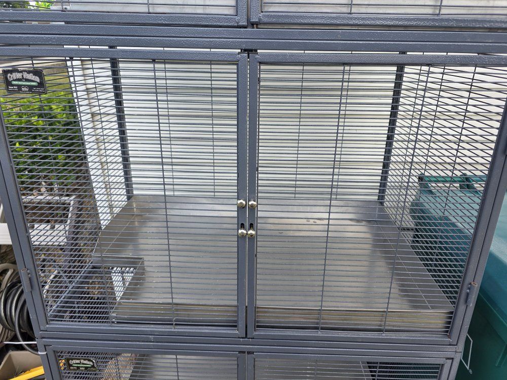 Critter Nation Double Unit Small Animal Cage w/ Stand & Pans - Good Condition