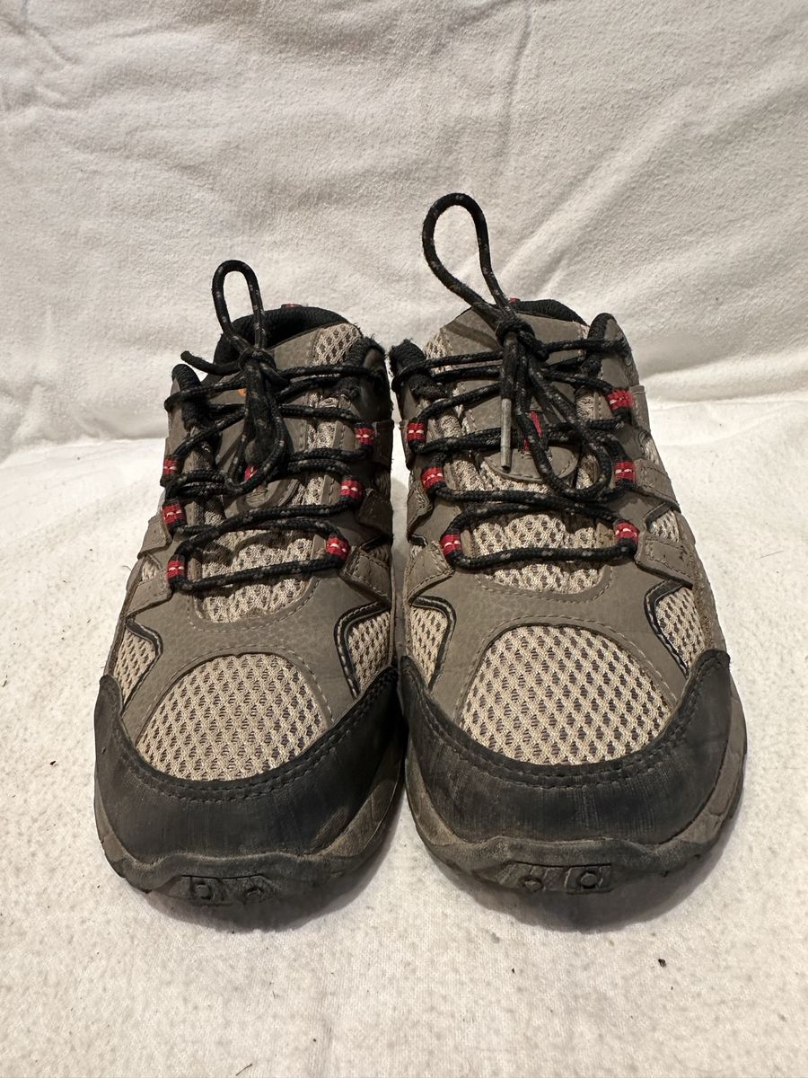 Merrell youth size 2 beige Leather/mesh lace up hiking shoes