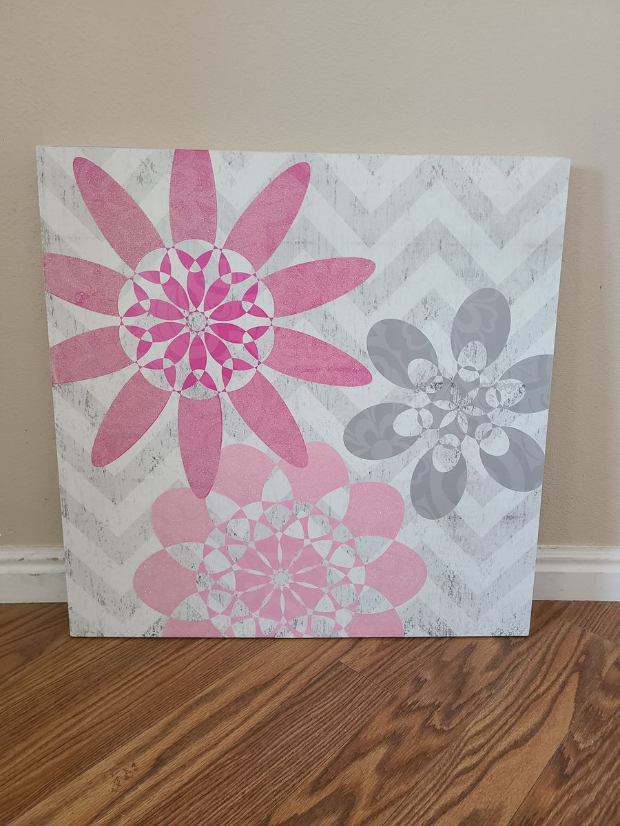 24" Square Flower Burst Wall Art