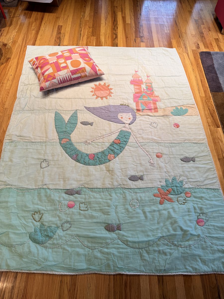 The Land of Nod Twin Mermaid Mixer Quilt & Pillow Sham Set