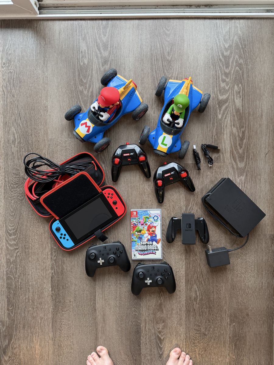 Nintendo Switch Bundle with Super Mario Bros. Wonder, Ergo Controllers, & More!