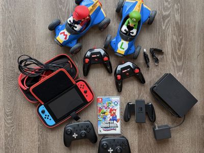 Nintendo Switch Bundle with Super Mario Bros. Wonder, Ergo Controllers, & More!