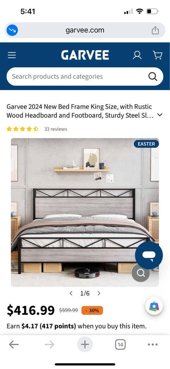 King size metal bed frame
