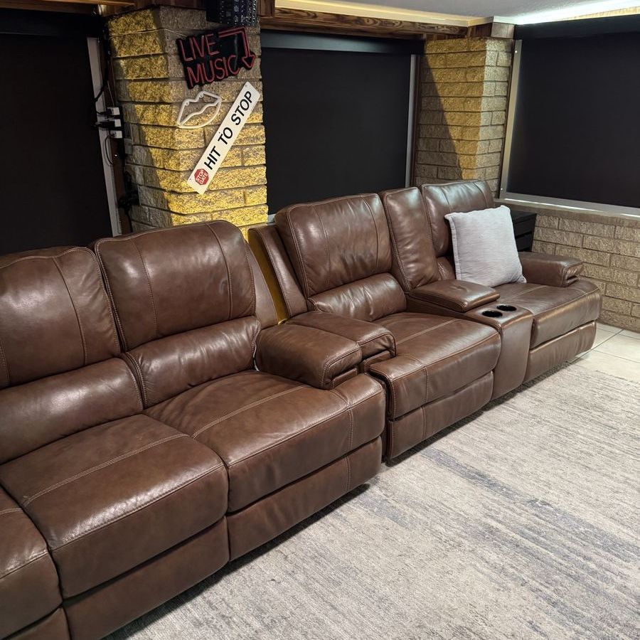 Motorized Leather Couch Set