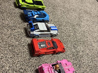 Lego cars, with boxes still.
