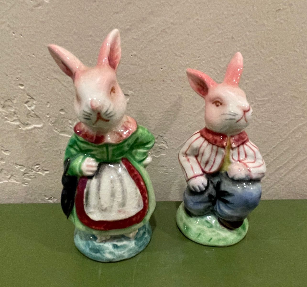 Vintage Peter Rabbit and Mom Salt and Pepper Shakers