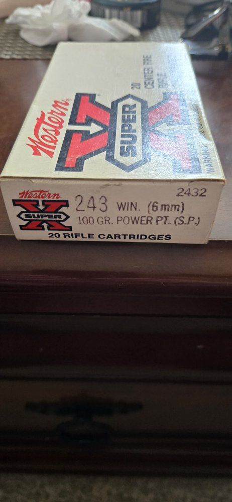 Vintage Western Super-X .243 Win 100 Gr. Power Point Rifle Cartridge Box