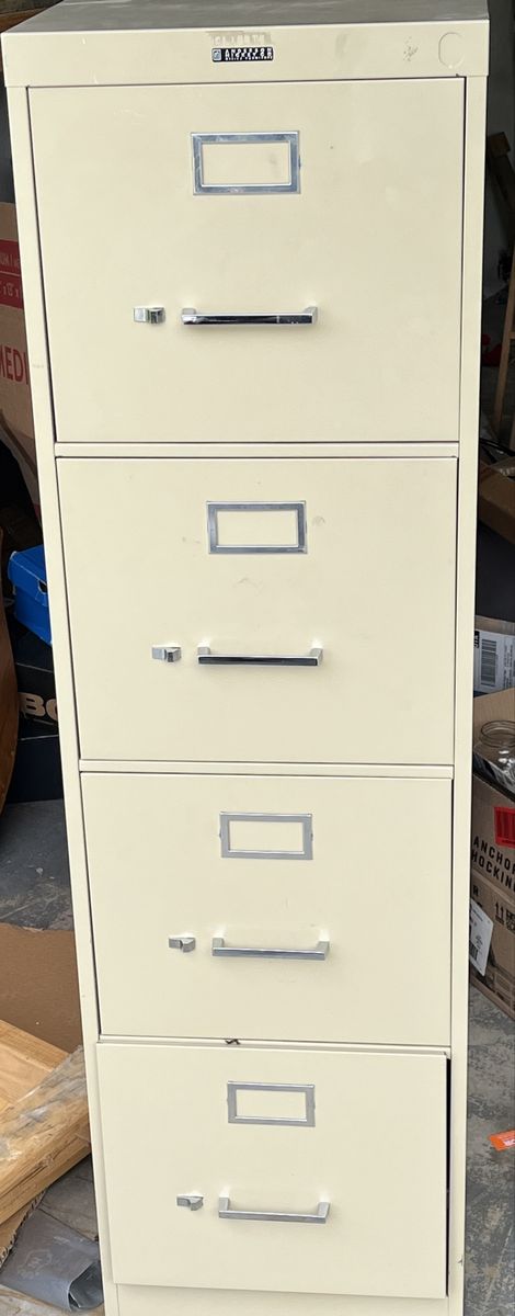 Anderson Hickey Co Vintage Steel Office Filing Cabinet Beige