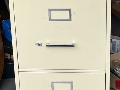 Anderson Hickey Co Vintage Steel Office Filing Cabinet Beige