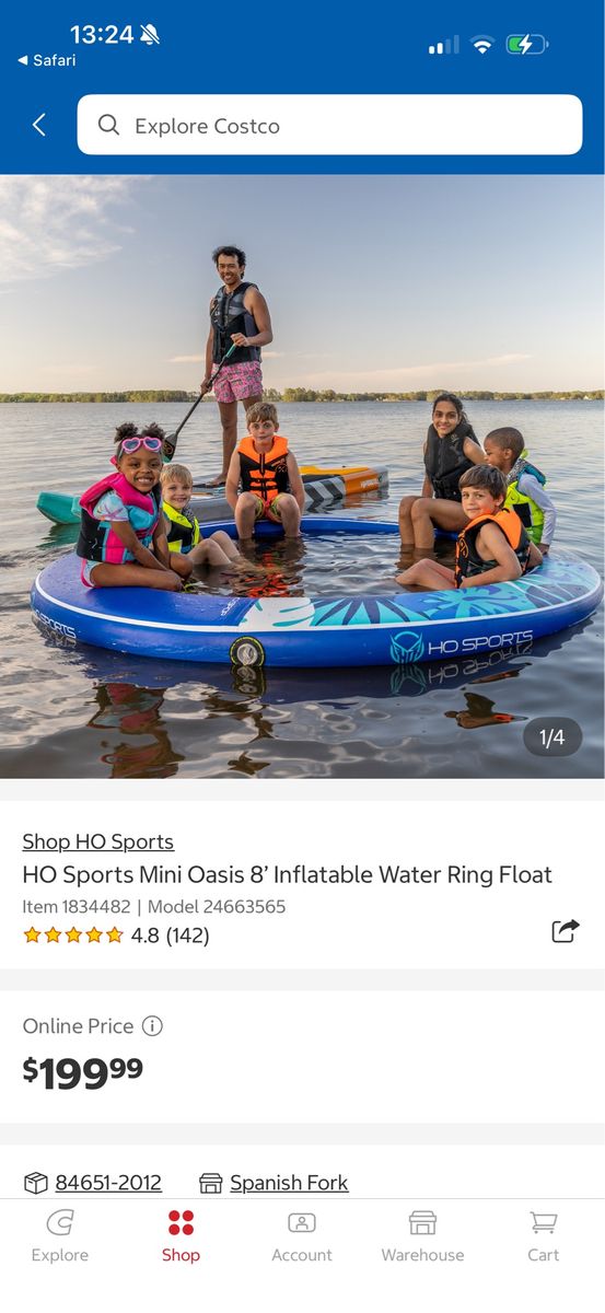 HO Sports Mini Oasis 8' Inflatable Water Ring Float - Lounge & Play