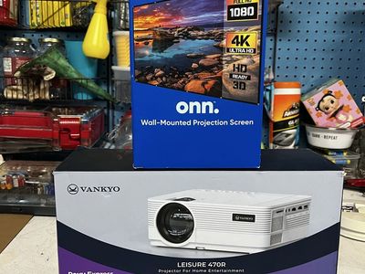 VANKYO Leisure 470R Home Theater Projector with Roku Express & ONN 120" Projection Screen