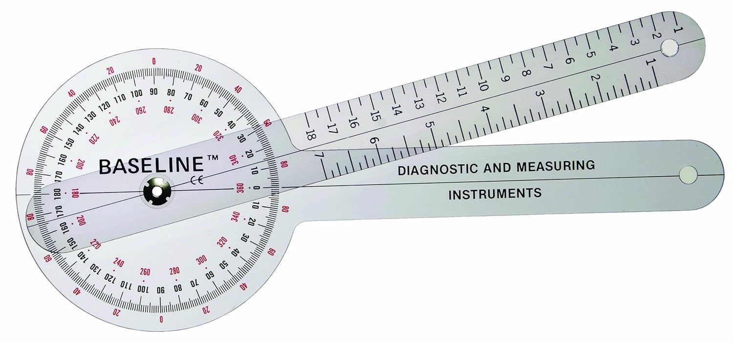 Baseline - 12-1000 Plastic 360 Degree ISOM Goniometer, 12" Length