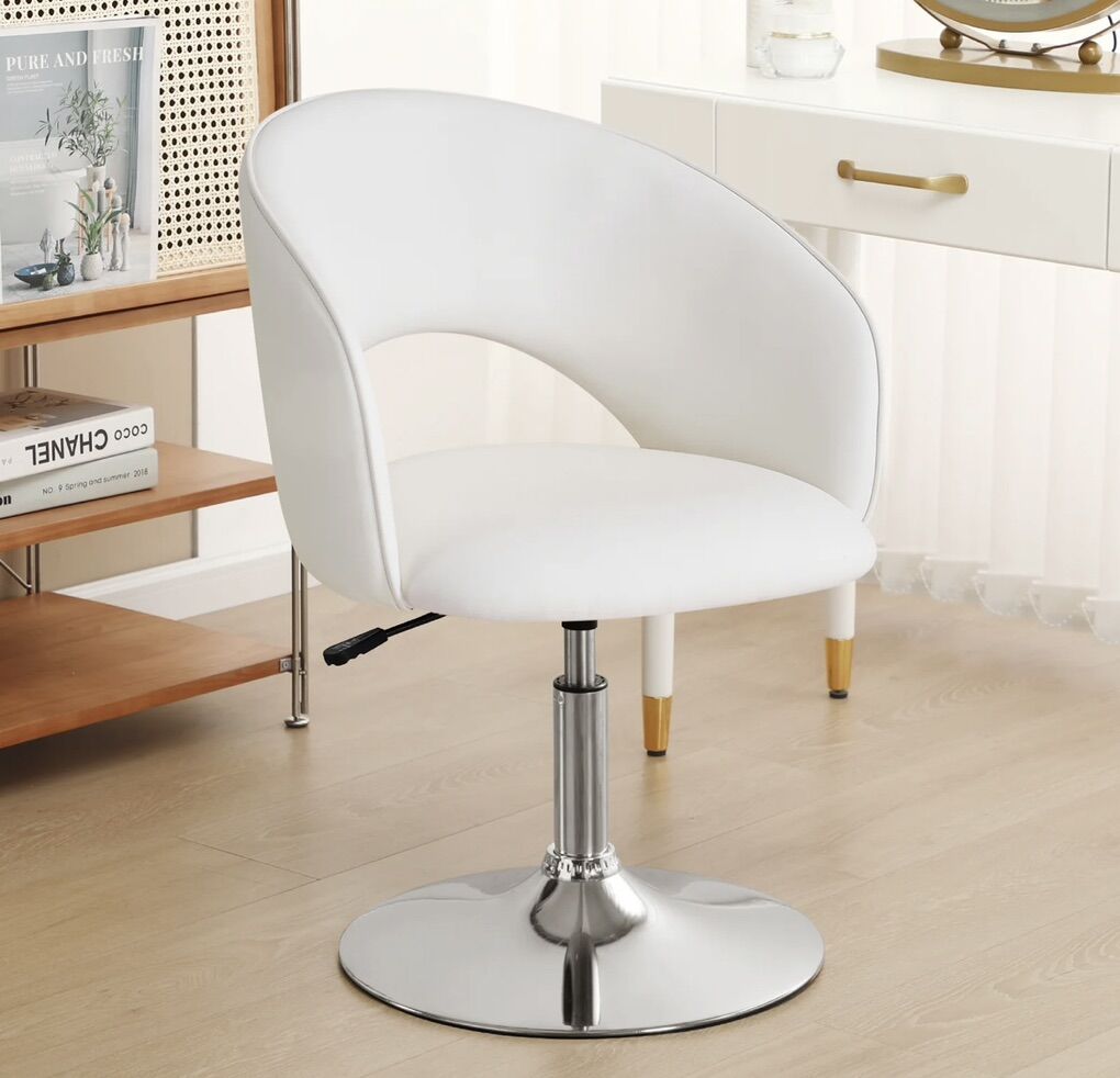 Matys Swivel Accent Chair White New