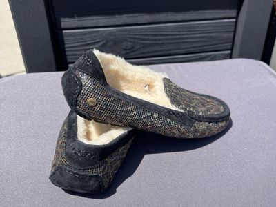 🥿 UGG Ansley Slippers (Black/Bronze Shimmer)