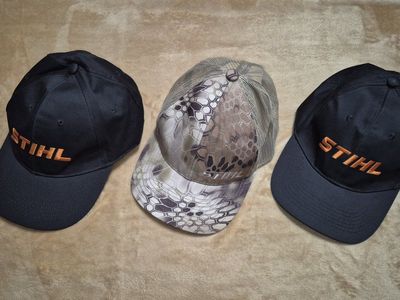 New! STIHL Kryptek Camo and Iconic Black Hats Cap Bundle