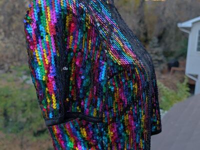 NWT Women's Size Small Sequin crop top Allegra K C