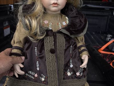 Vintage Porcelain Doll unknown brand with rose tattoo 0028/2000