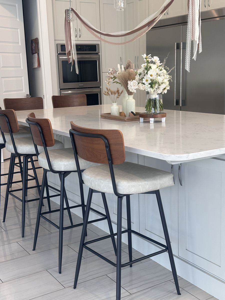 Bar stools 29" Faux Leather Swivel Counter bar stools.
