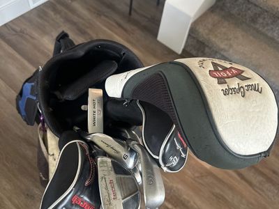 Used Golf Club Set: Tommy Armour Irons, Ping 3 Iron, MacGregor Driver, Odyssey Putter & Stand Bag