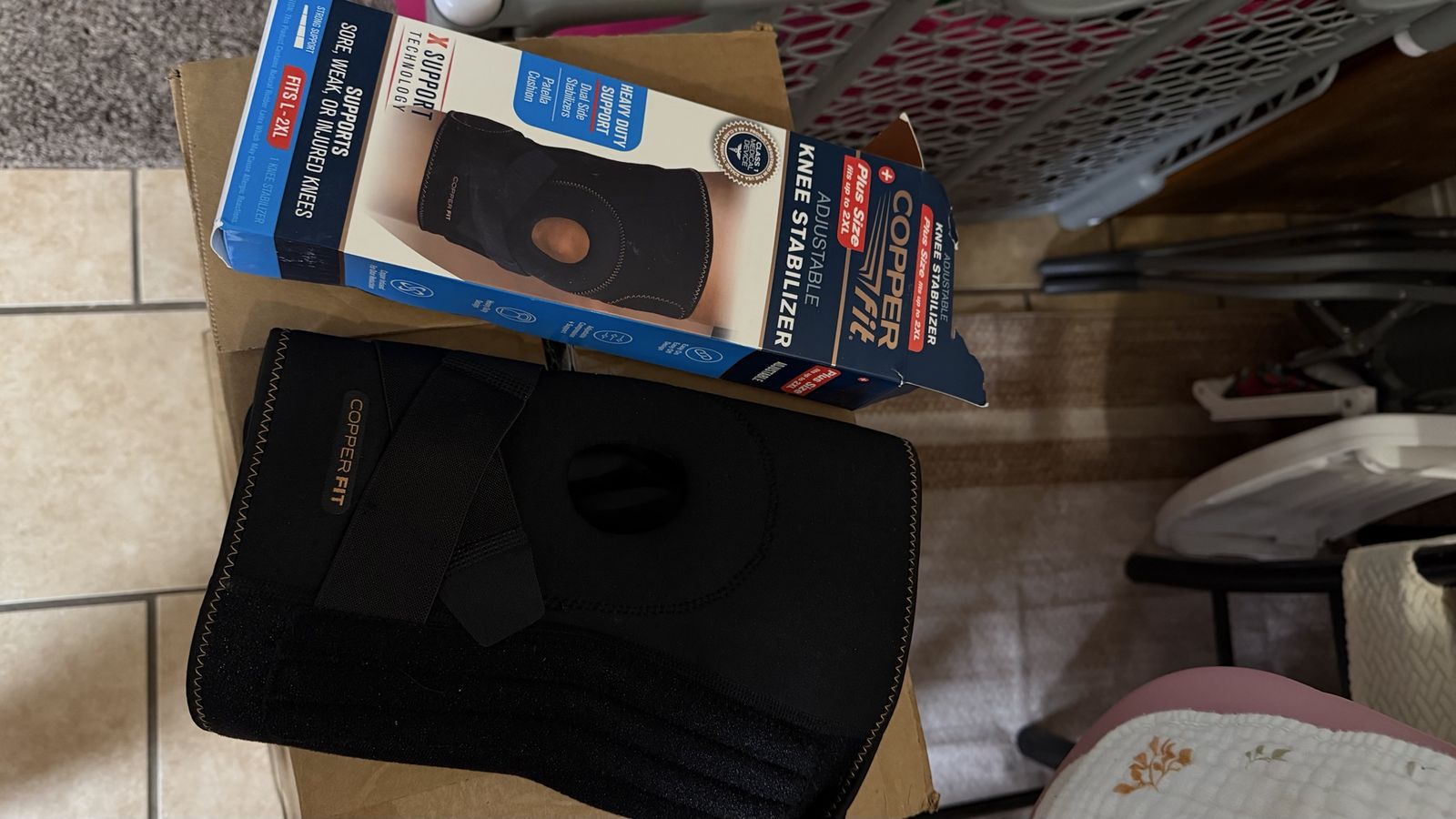 Copper Fit Adjustable Knee Stabilizer - Heavy Duty Support, Patella Cushion, Fits L-2XL
