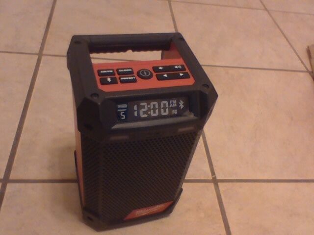 Milwaukee M-12 Bluetooth Radio with cracked screen