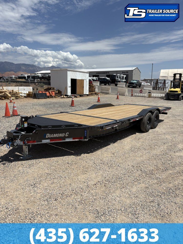 8.5x22 Diamond C HXD 208 Wide Body w/ Drive Over Fenders Tilt Trailer - 18K GVWR - ABS Brakes