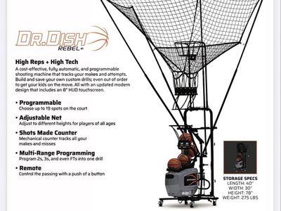 Dr. Dish Rebel+ Basketball Shooting Machine