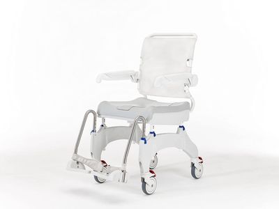 Aquatec Ocean Ergo Shower Wheelchair, Rolling Shower Chair with Wheels and Commode