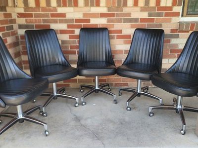 Authentic Mid-Century Modern Chromecraft Dining Chairs – Set of 5 Available