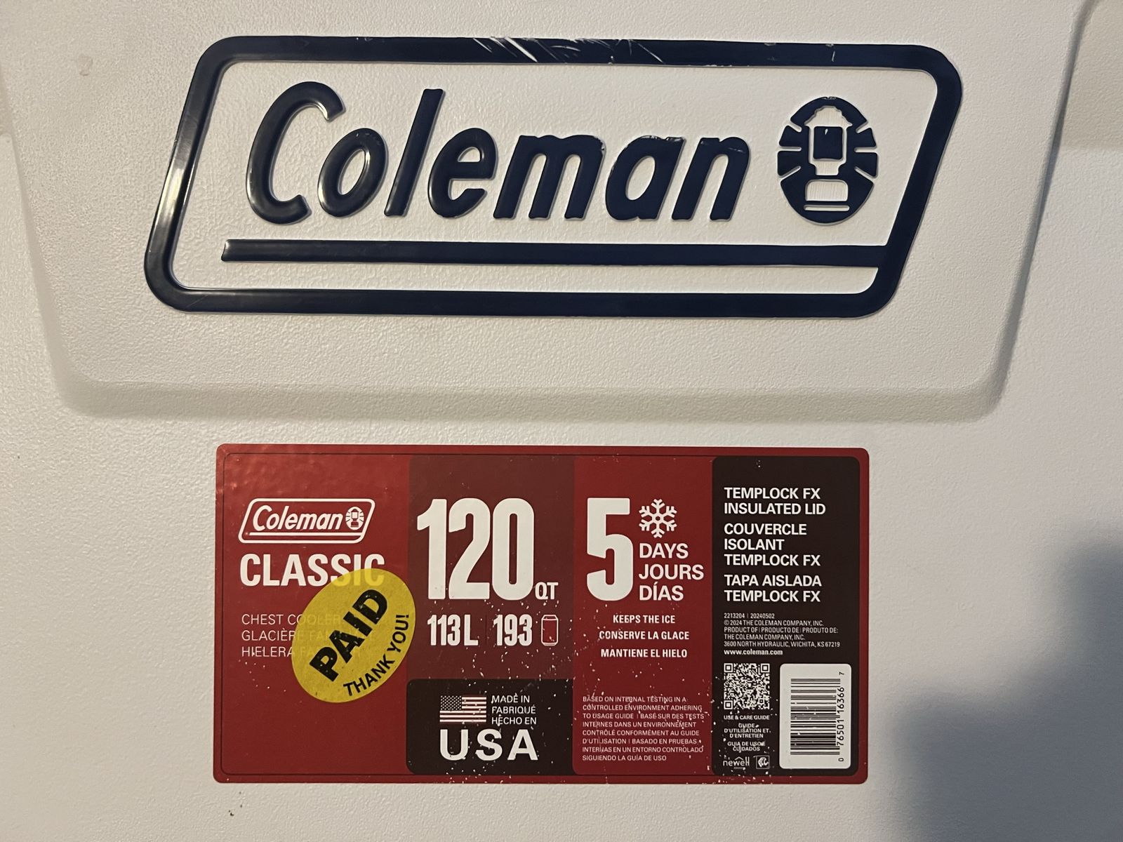 Coleman Classic 120 Quart Chest Cooler - White