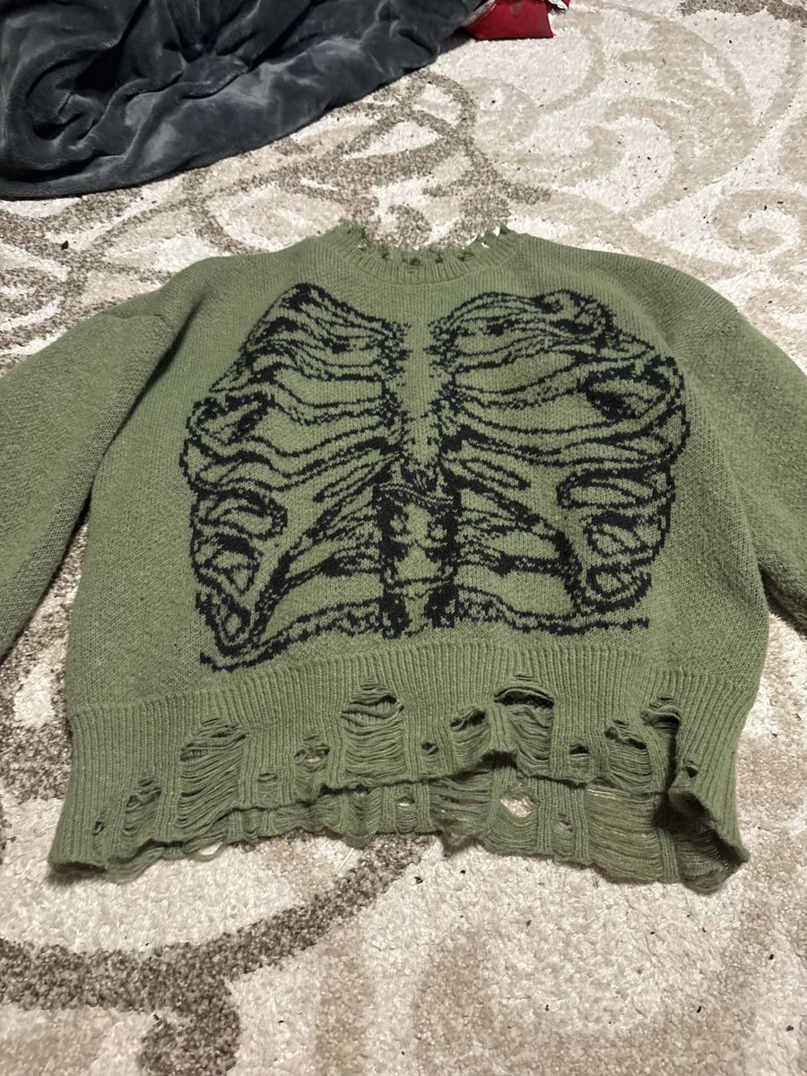 Thick alternative style skeleton sweater