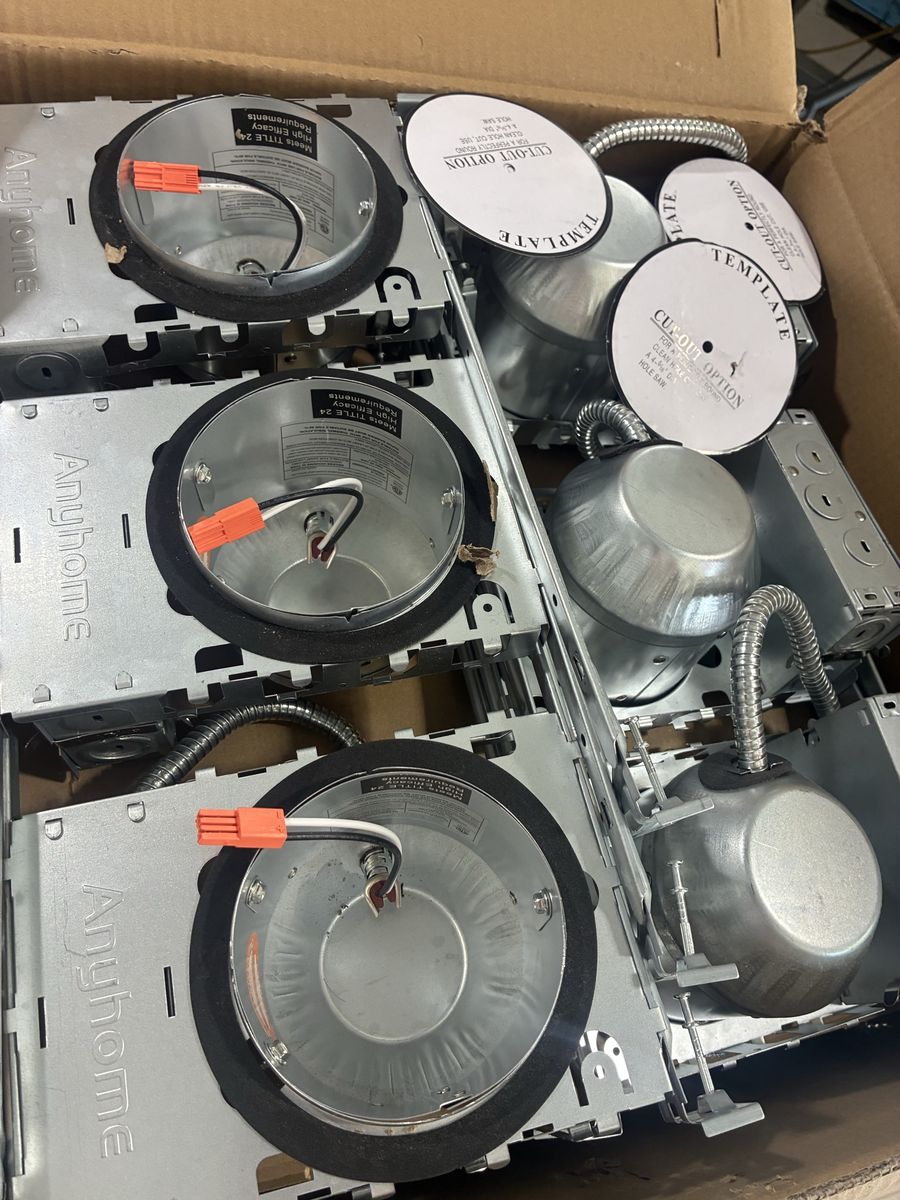12 pack new Anyhome 4” shallow recessed lighting housing.