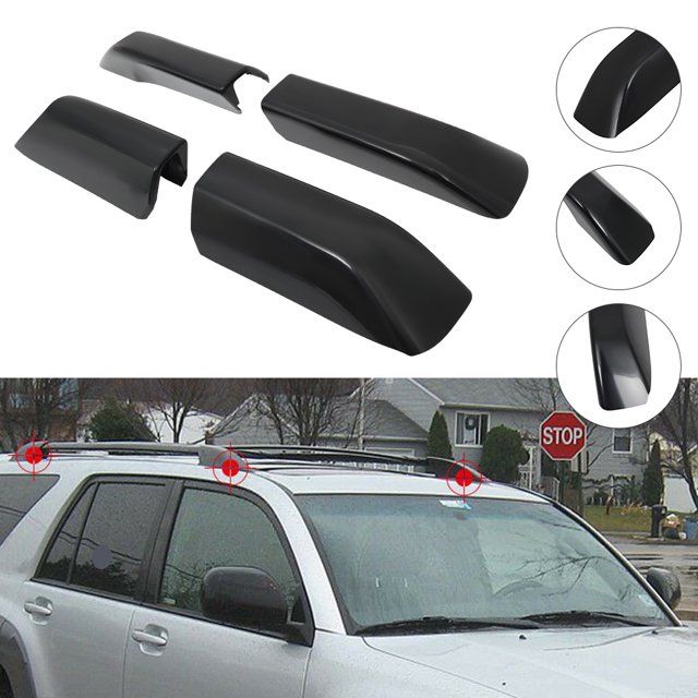 ECCPP Black Roof Rack Side Rails End Covers Shell Cap Replacement