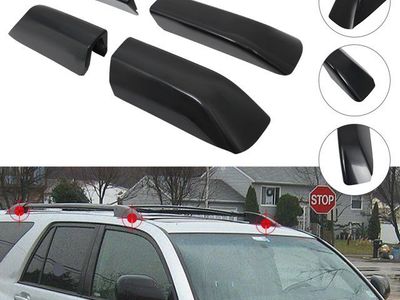 ECCPP Black Roof Rack Side Rails End Covers Shell Cap Replacement